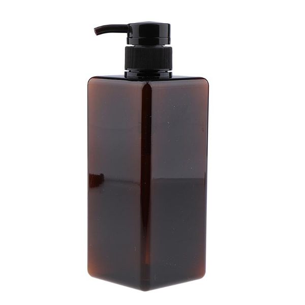 

square 650ml empty plastic bottle with pump large capacity container for shampoo, lotions, liquid body soap, creams storage bottles & jars