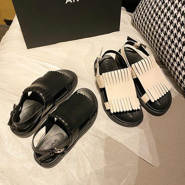 

gladiator sandals women's summer fashion 2021 sliders shoes women female woman flats platform heels 40, Black