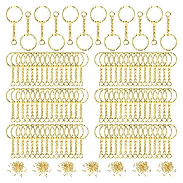 

keychains 360 pcs keychain rings kit including open jump connectors bulk and screw eye pins hooks for diy crafts, Silver