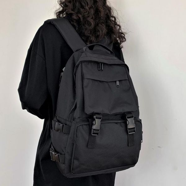

backpack schoolbag female korean high school student capacity harajuku wind tooling bag men's fashion cool ins