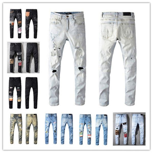 

2021 Fashion ny mens Jeans Straight slim elastic jean Men Casual Biker Male Stretch Denim Trouser Classic jeans amir i size 28-40, Blue