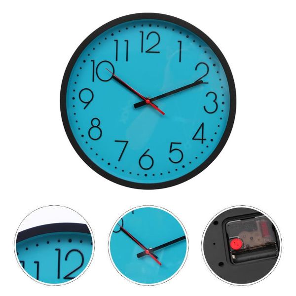 

wall clocks simple round clock quiet movement home decor without battery