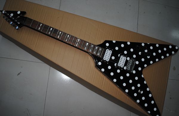 

randy rhoads signature flying v electric guitar polka dot finish quality