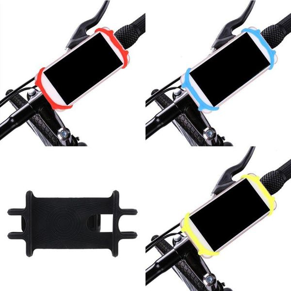 

handlebars 1pc universal 360Â°mobile phone holder silicone for bicycle motorcycle pram shockproof bracket