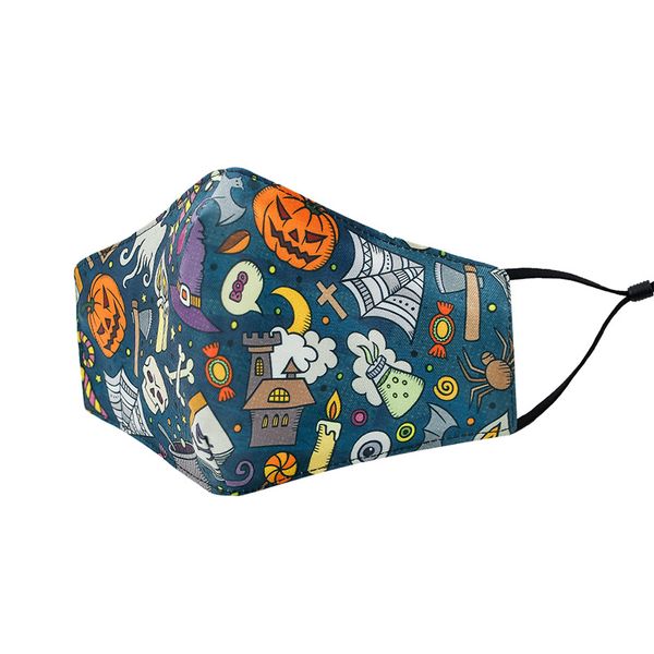 

Halloween Horror Atmosphere Calico Mask Dustproof Outdoor Adult Fashionable Washable Mask