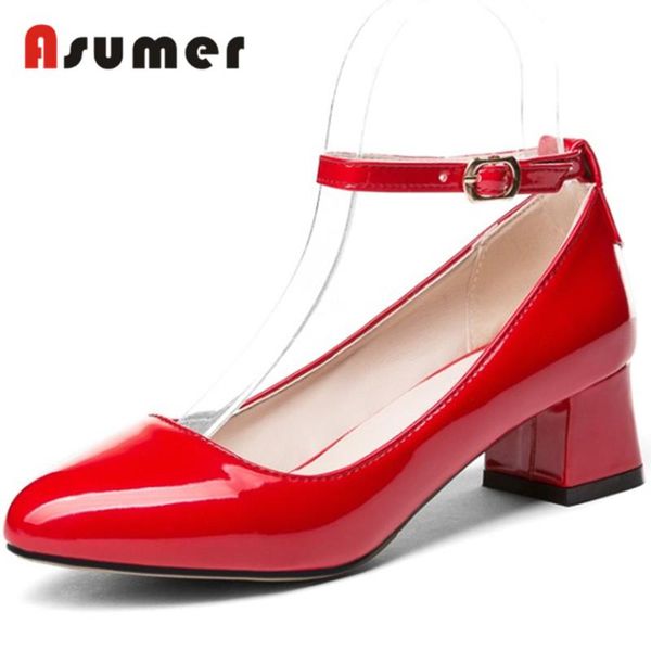 

fashion spring autumn pumps shoes woman square heels point toe women high ladies dress, Black