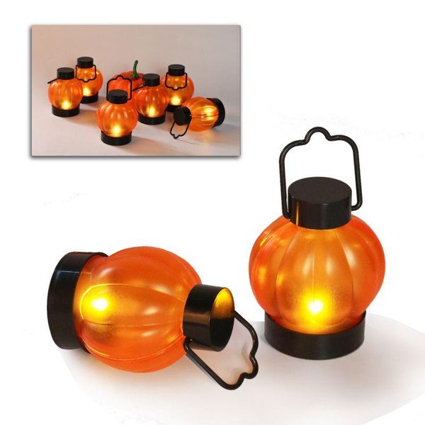 

party decoration 6pcs/lot lantern pumpkin design glow supplies led durable indoor candle lamp halloween