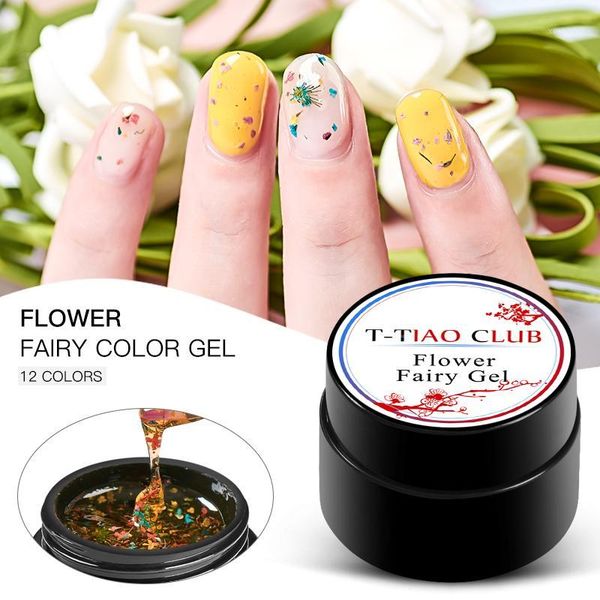 

t-tiao club diy natural dried flower fairy nail gel polish floral soak off manicure uv art glue1, Red;pink
