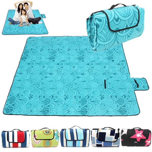 

portable waterproof folding beach picnic mat outdoor printed moisture-proof camping sleeping travel pad 2*2m 2*1.5m pads