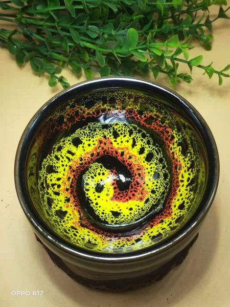

cups & saucers jianzhan colorful tenmoku tea bowl cup porcelain handmade under-glazed technique for ceremony service and