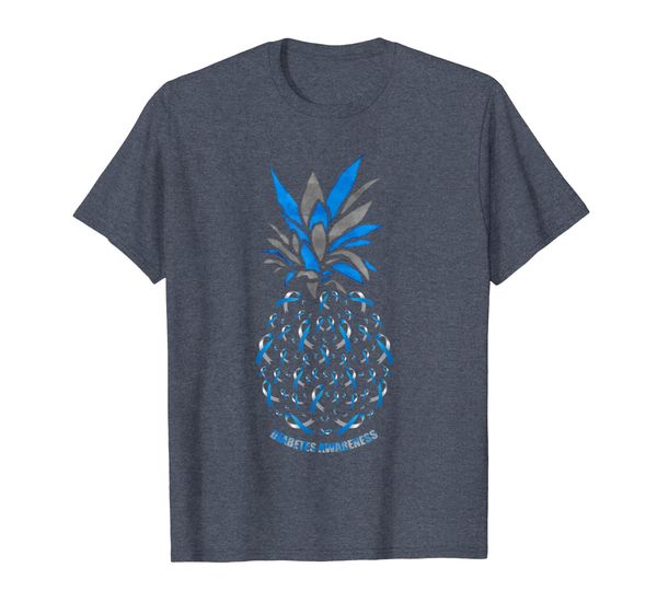 

pineapple with diabetes awareness tshirt ribbon gifts, White;black