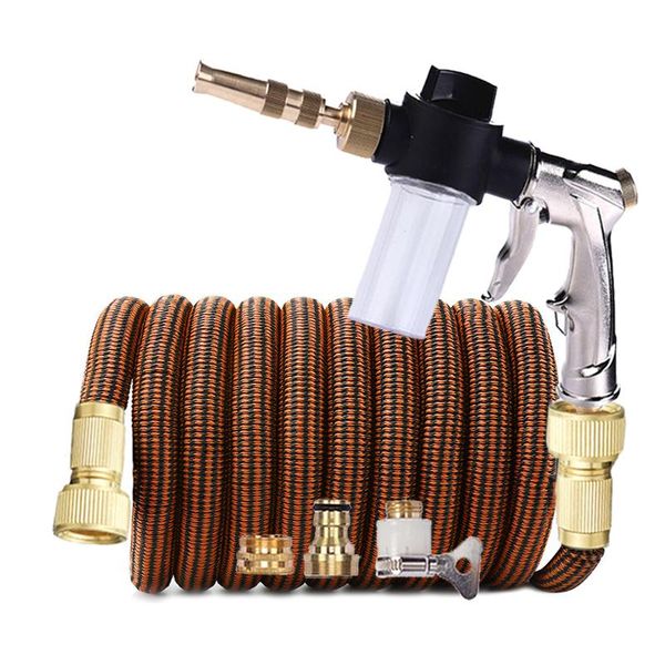 

watering equipments garden hose expandable portable high-pressure water gun mangueras para jardin foam car washer pipe irrigate home vegetab