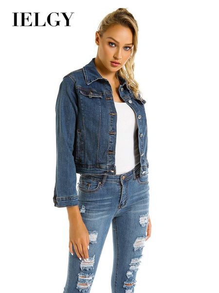 

women's jackets ielgy denim jacket, Black;brown