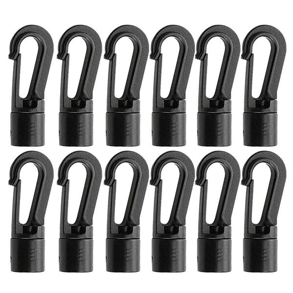 

12pcs 8mm cord hook boat kayak canoe bungee accessories hanging terminal end plastic lashing diy elastic rafts/inflatable boats
