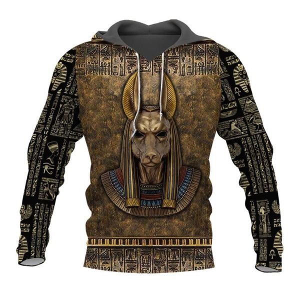 

men's hoodies & sweatshirts anubis ancient egypt 3d printed art hoodie zip streetwear oversized 5xl harajuku pullover sweatshirt -3, Black