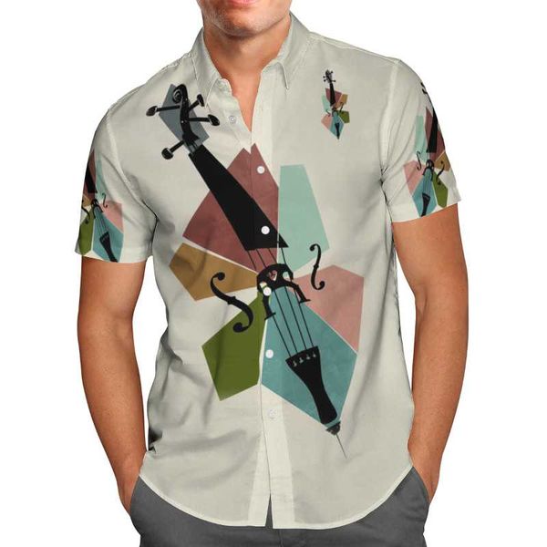 

men's casual shirts white jazz 3d print summer breathable hawaiian beach shirt lapel short sleeve oversized 5xl streetwear camisa hombr, White;black