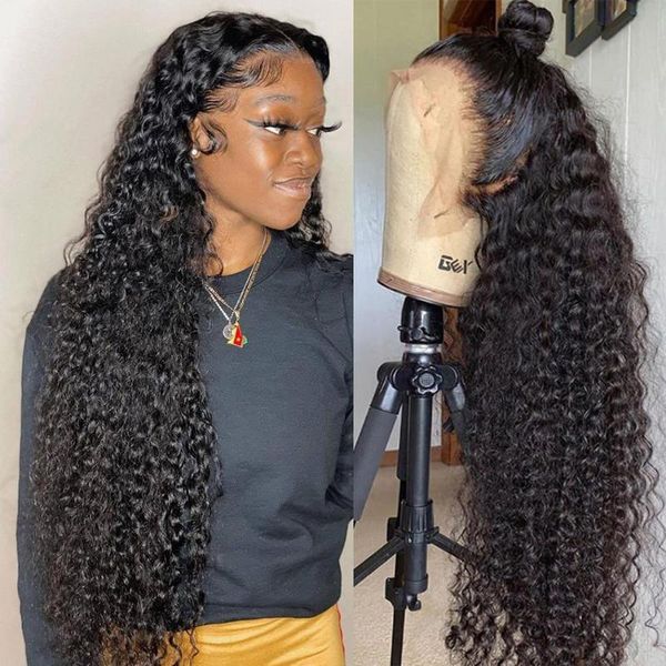 

lace wigs water wave 13x4 front wig natural color brazilian human hair for women remy 150% density swiss, Black;brown