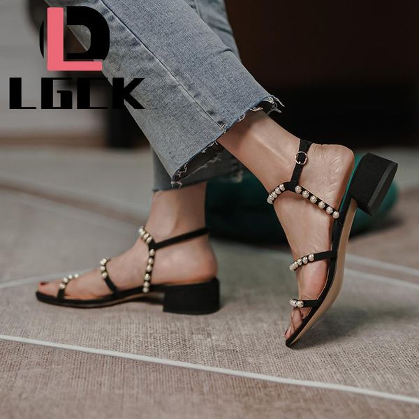 

pearl decoration flat women sandals fashion shoes lightweight non-slip sabot women's summer designer outdoor, Black