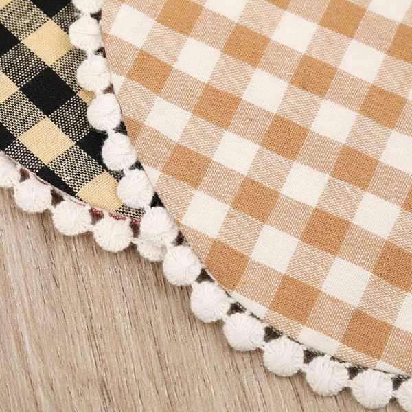 

baby feeding bibs tassel double-deck cotton linen burp cloths saliva towel 40jc &