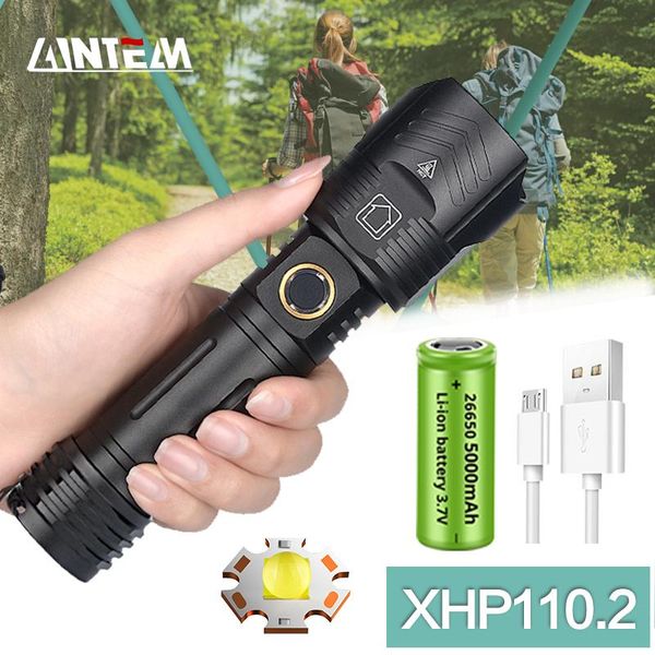 

flashlights torches most powerful 9 cores xhp110.2 led 5000mah usb recharge zoomable torch waterproof tactical flash light by 266