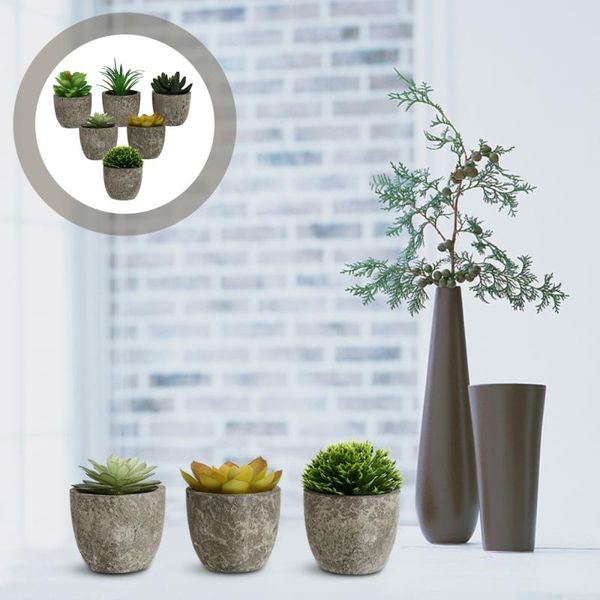 

decorative flowers & wreaths 6pcs indoor deskplant decors simulated succulent scene