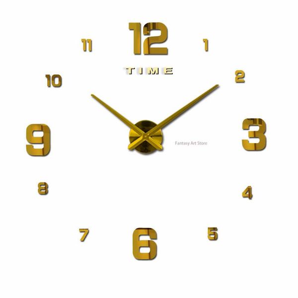 

wall clocks roman numerals 3d watch acrylic mirror digital clock living room modern design diy home decoration