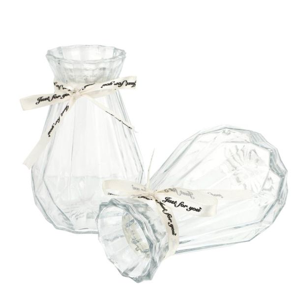 

vases 1 set 2pcs dried flower hydroponic glass fresh (white)