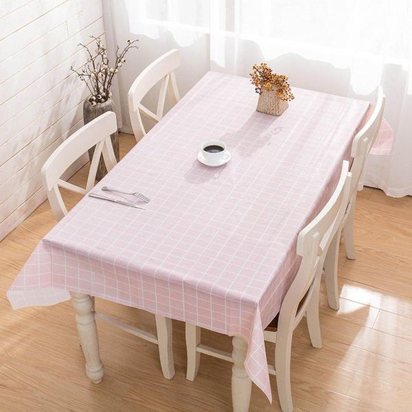 

table cloth waterproof and oil-proof tablecloth with simple checkered pattern 137*90cm pvc wash-home furnishing for stand li