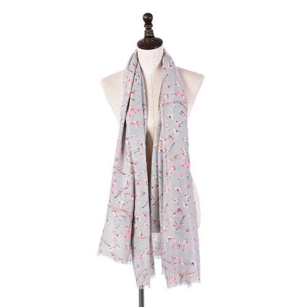 

scarves hummingbird animal long soft scarf for lady 2021 women's fashion kingscheck shawl, Blue;gray