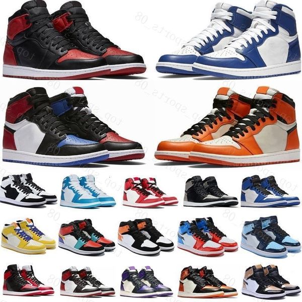 

1 high og basketball shoes 1s royal toe pine green black court purple white unc patent men women stylist sneakers trainersfv56