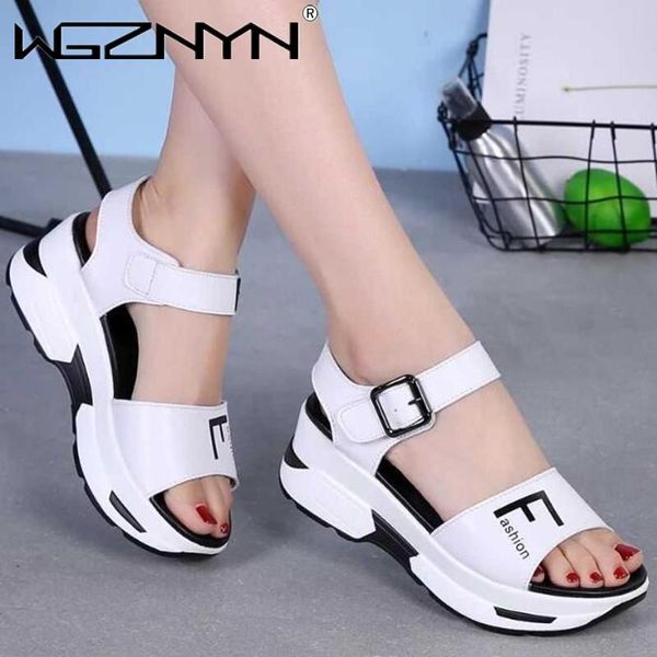 

women genuine leather sandals summer ladies open toe beach shoes flat fish mouth buckle roman gladiator dress, Black