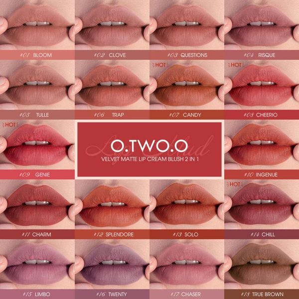 

lip gloss 18 colors smooth velvet matte blush dual purpose waterproof long lasting lipstick lips makeup pink red orange tslm1