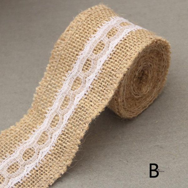 

other arts and crafts 2m natural burlap ribbon roll 5cm wide non-elastic vintage lace rolls diy embroidery decoration for sewing wrapping pw