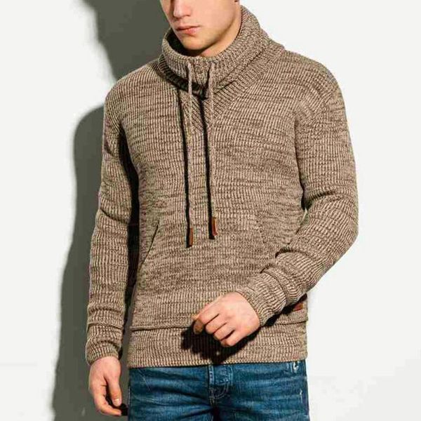 

men's sweaters sweater 2021 autumn winter solid color turtleneck long sleeve pocket fashion temperament casual men keep warm western st, White;black