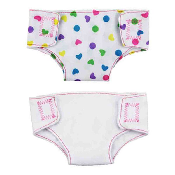 

2 pcs doll clothes suitable for 18-inch doll cloth diapers toys dress up doll accessories adjustable 3 types breathable