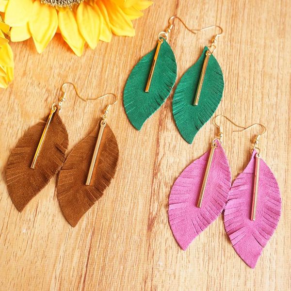 

dangle & chandelier sheepskin cashmere genuine leather earring bohemian trendy retro display women earrings for holiday party, Silver