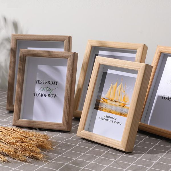 

creative nordic po frame deskmodern wooden round black picture simple small ornaments marco fotos table decoration frames
