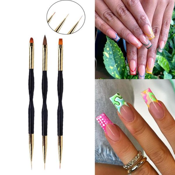 

nail brushes 1pc art brush drawing pen diy liner painting uv gel acrylic fashion detailing thin salon manicure tools, Yellow