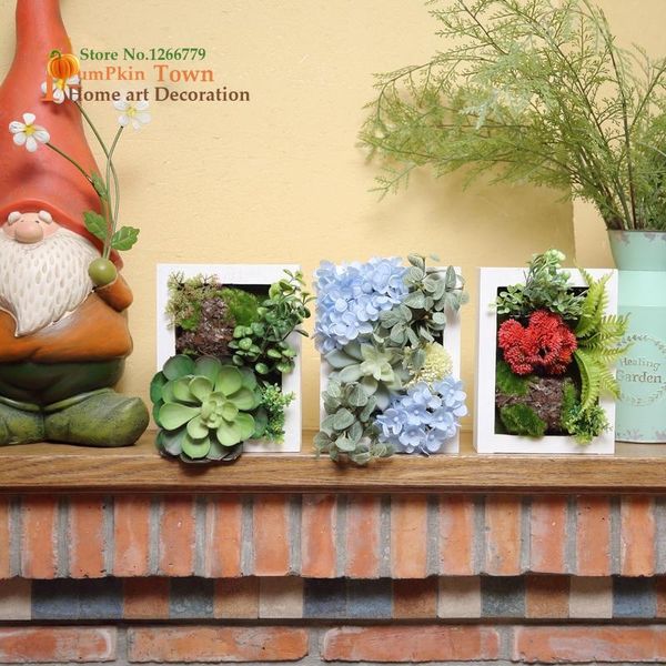 

dimensional simulation succulent plants po frame on the wall,solid wood floral set hanging wall,vision of plant wall decorative flowers & wr