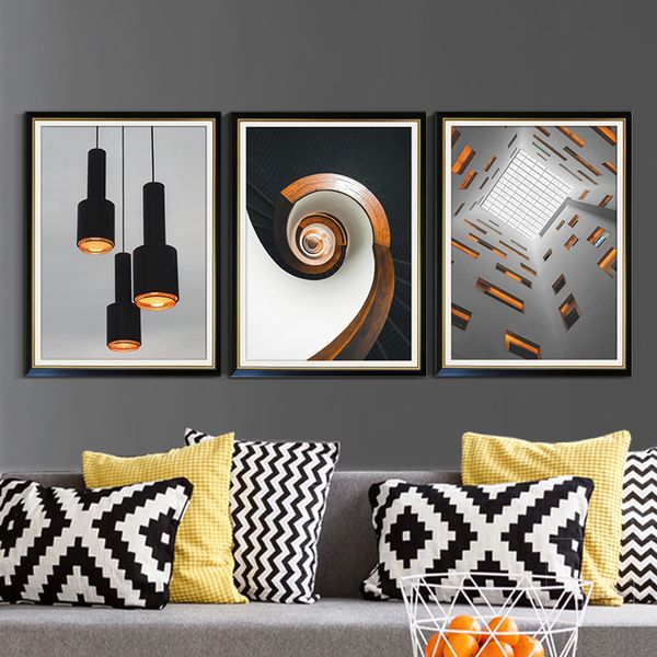 Resumo Edifícios Estilo Da Indústria Arte Da Parede Pinturas de Canvas Modern Art Imagem para sala de estar Nordic Pôsteres Cuadros Home Decor