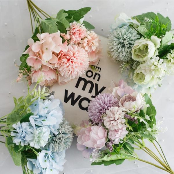 

decorative flowers & wreaths nordic ins simulation rose fake plant wedding bouquets pography props floral home house el decoration