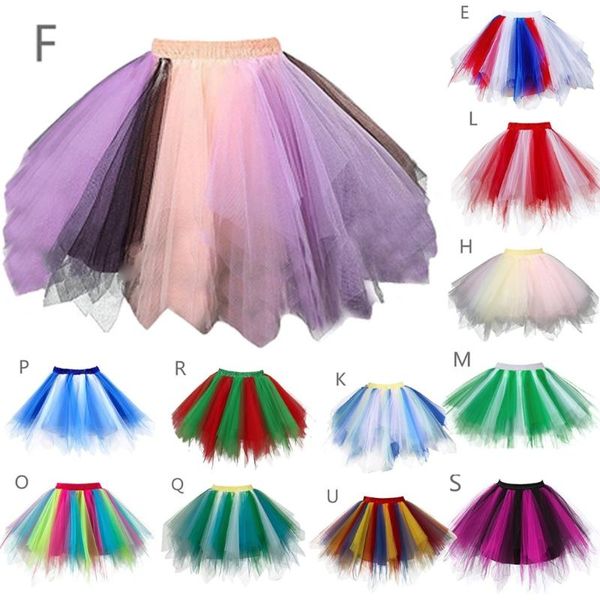

skirts women skirt pleated gauze colours short elastic band fashion ladies cute girls tutu dancing m140#, Black