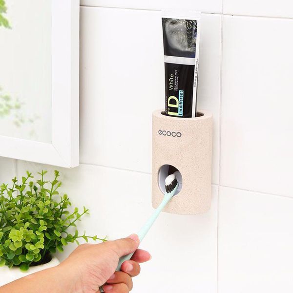 

toothbrush holders household wall-mounted automatic toothpaste dispenser home dust-proof hands squeezer holder for bathroom kitchen