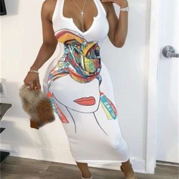 

q692 women's positioning cartoon printed sleeveless dress, Black;gray
