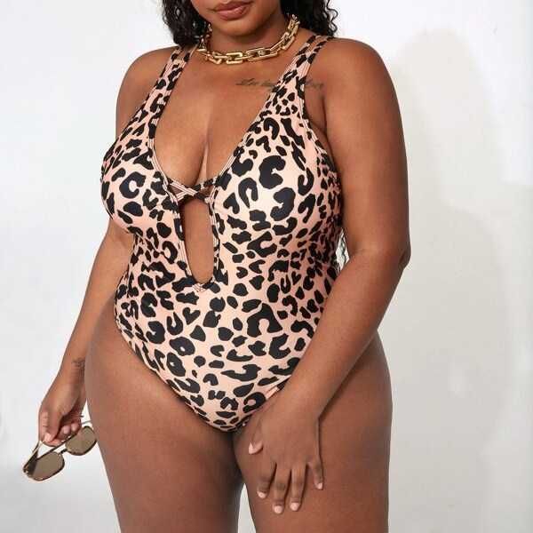 

2021 new bikini swimsuit leopard print fashion one piece for women, White;black
