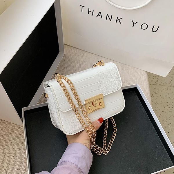 

evening bags crocodile lock small bag women's 2021 versatile atmosphere chain square fashion one shoulder messenger
