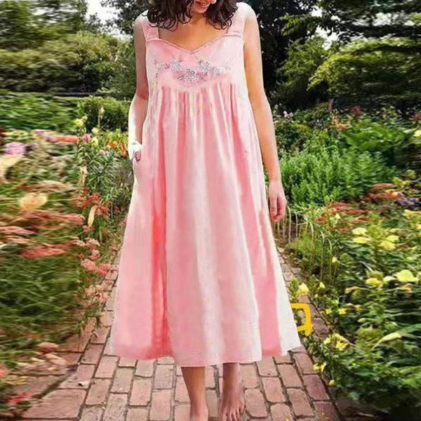 

women's swimwear 2021 summer the floral print a-line party women v neck spaghetti strap spring sleeveless loose casual beach dress, White;black