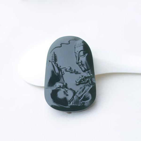 

lockets h41#hetian jade brand qinghai material tower blue pendant, Silver