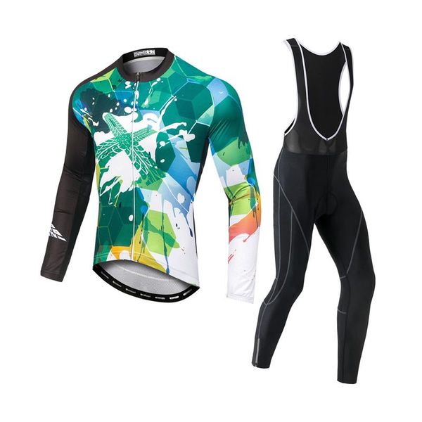 

racing sets yocene custom made simple bicycle clothing men polyester bike team jersey long cycling wear, Black;blue