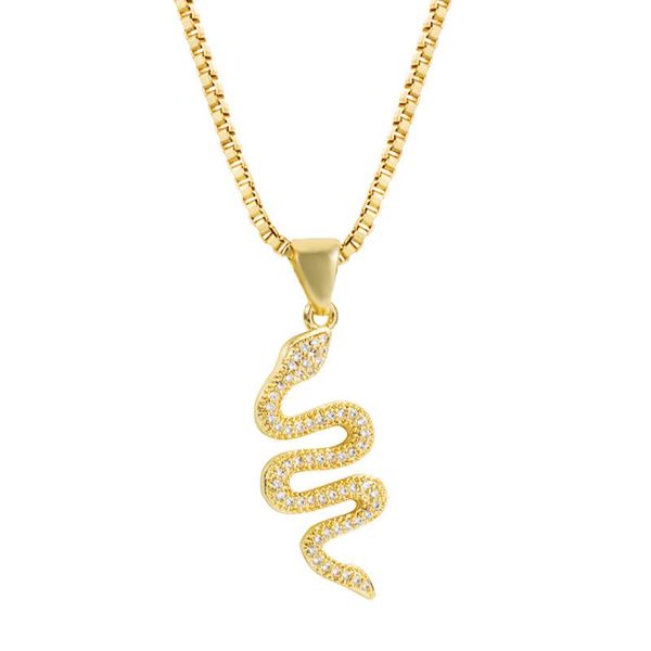 

pendant necklaces 2pcs creative fashion snake-shaped, individual punk style with zircon necklace, Silver